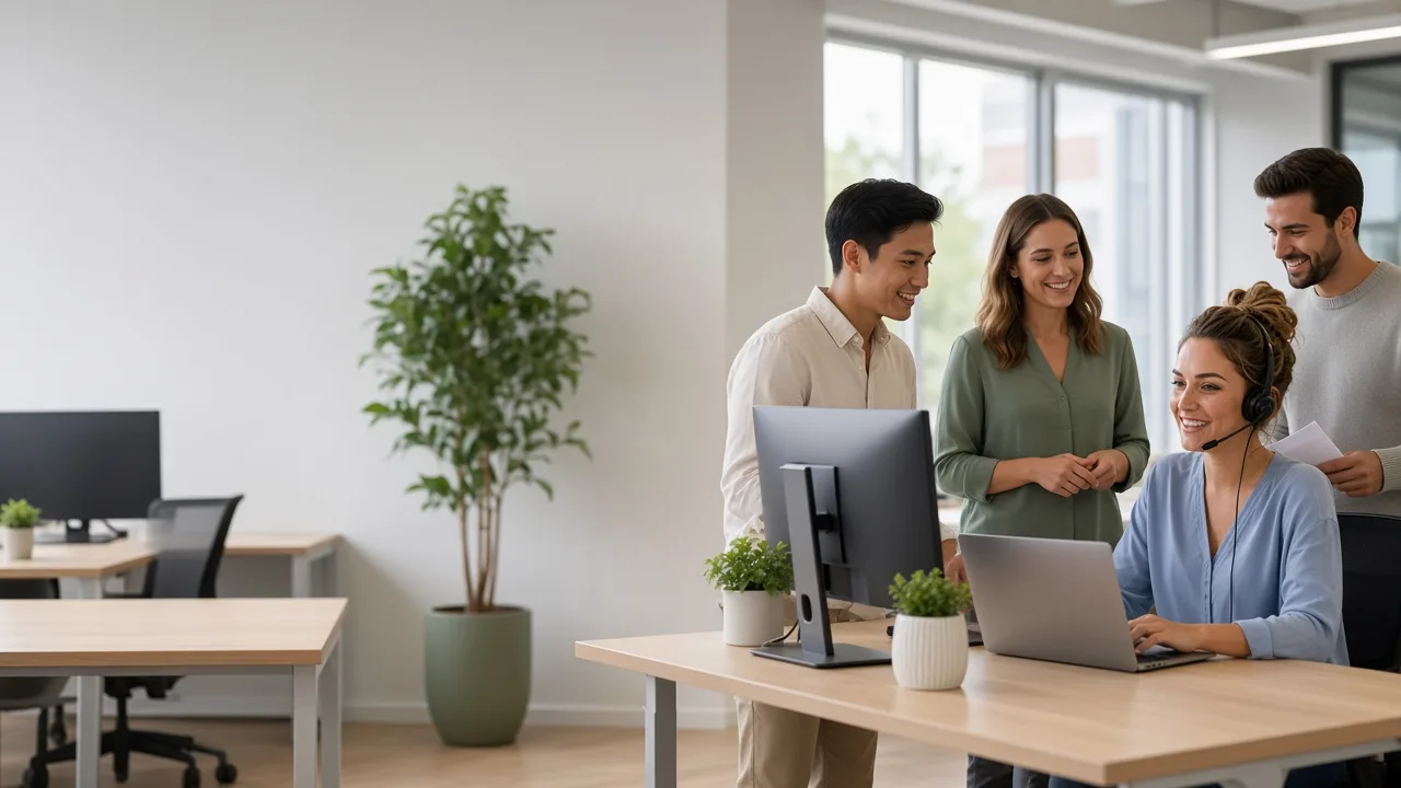 The CashnGo team working together in the office